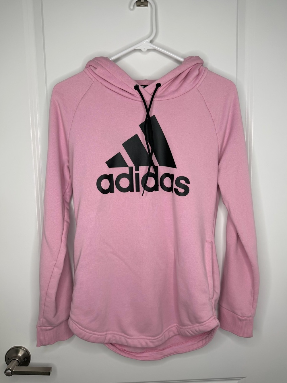 Adidas Pink Lightweight Logo Pullover Hoodie Sweatshirt Size S